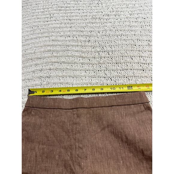 Theory Treeca Pull On Pants Linen Lyocell Womens Size 0 Brown Stretch MSRP $245 - Picture 5 of 10